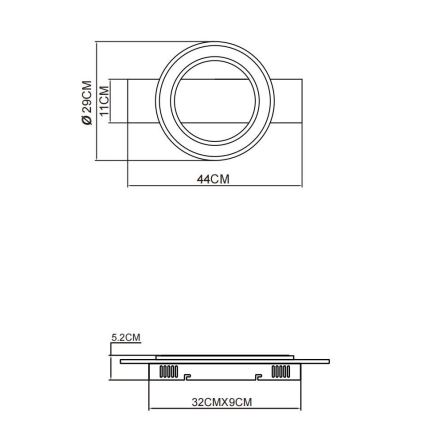 Globo - LED Plafon LED/18W/230V brązowy
