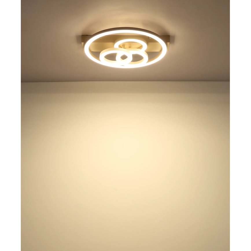 Globo - LED Ściemnialna oprawa sufitowa LED/40W/230V 2700-6500K śr. 35x33 cm beżowa + pilot zdalnego sterowania