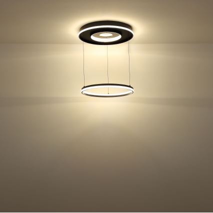Globo - LED Żyrandol ściemnialny na lince LED/54W/230V 2700-6500K śr. 60 cm czarny + pilot zdalnego sterowania