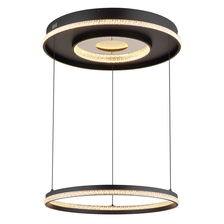 Globo - LED Żyrandol ściemnialny na lince LED/54W/230V 2700-6500K śr. 60 cm czarny + pilot zdalnego sterowania