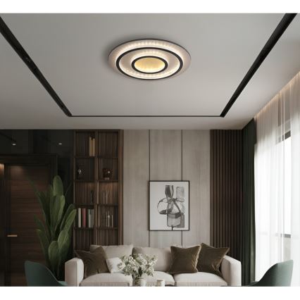 Globo - ściemnialna lampa sufitowa LED/60W/230V 3000-6500K śr. 55 cm czarna + pilot zdalnego sterowania