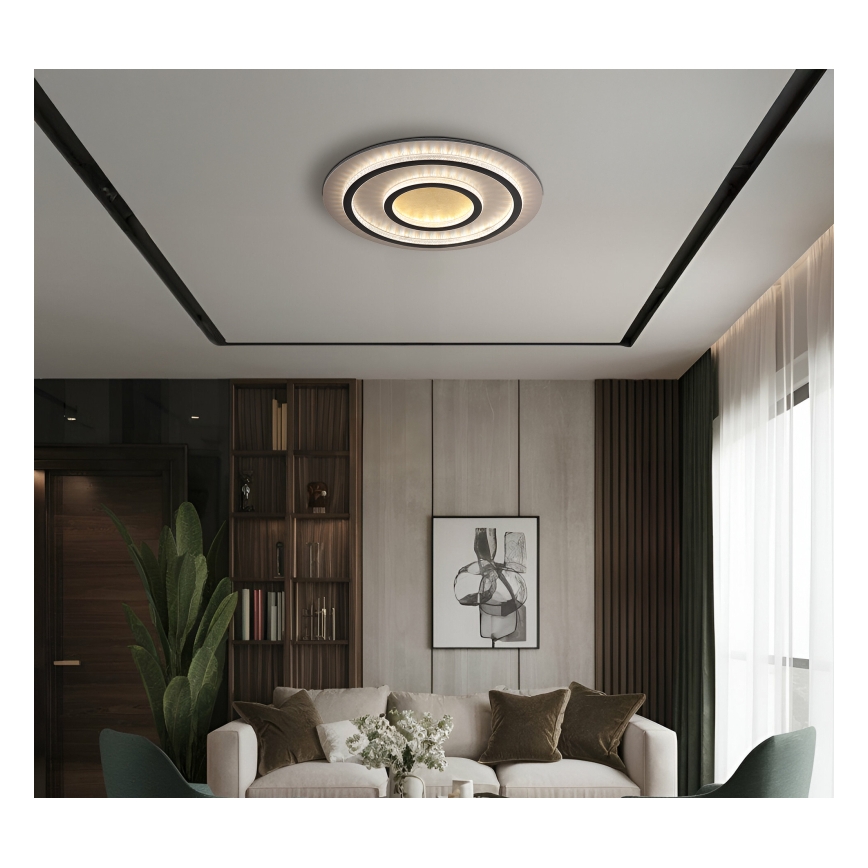 Globo - ściemnialna lampa sufitowa LED/60W/230V 3000-6500K śr. 55 cm czarna + pilot zdalnego sterowania