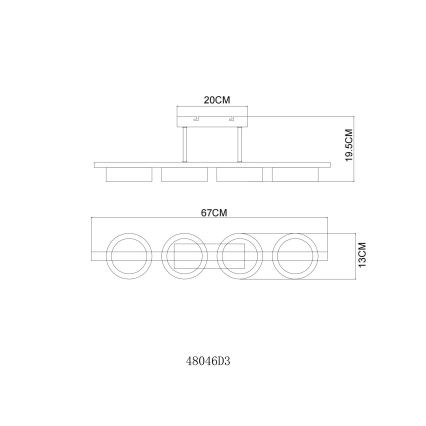 Globo - LED Przysufitowy żyrandol LED/24W/230V 3000K