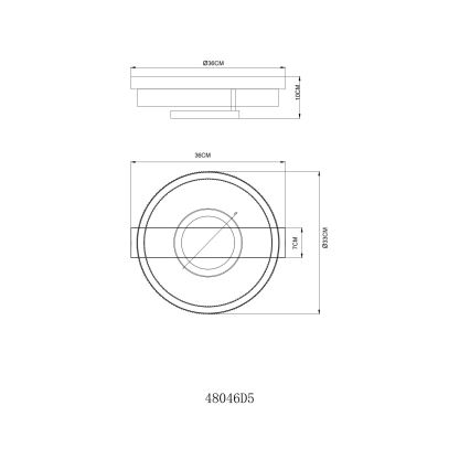 Globo - Lampa sufitowa LED/18W/230V 3000K 33x36 cm