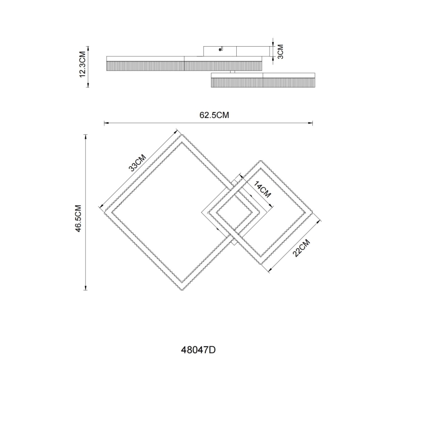 Globo - Lampa sufitowa LED/24W/230V 3000K 46,5x62,5 cm