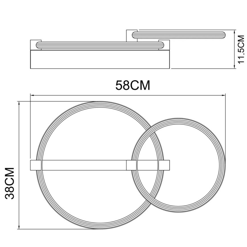 Globo - Lampa sufitowa LED/24W/230V 3000K 58x38 cm beżowa