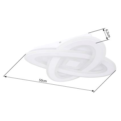 Globo - LED Plafon ściemnialny LED/36W/230V 3000-6000K śr. 50 cm biały + pilot zdalnego sterowania