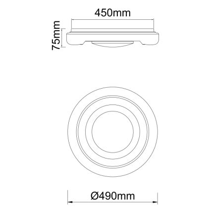 Globo 483111-40 - LED Plafon RADA LED/40W/230V 2700/4200/6500K śr. 49 cm