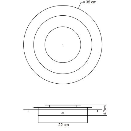 Globo - Lampa sufitowa LED 24W/230V 3000K, Ø 35 cm, złota