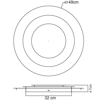 Globo - Lampa sufitowa LED LED/40W/230V 3000K, średnica 49 cm, złota