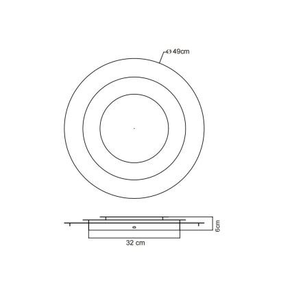 Globo - Lampa sufitowa LED/40W/230V 3000K śr. 49 cm srebrna