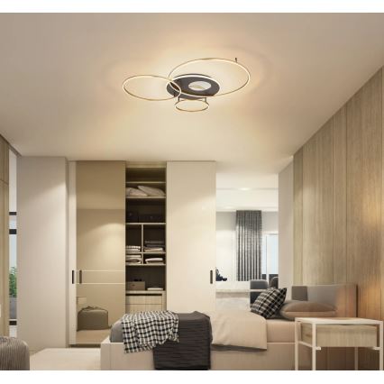 Globo - LED ściemnialna oprawa sufitowa LED/54W/230V 2700-6500K 90x70 cm antracyt/złoty + pilot zdalnego sterowania