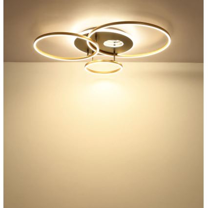 Globo - LED ściemnialna oprawa sufitowa LED/54W/230V 2700-6500K 90x70 cm antracyt/złoty + pilot zdalnego sterowania