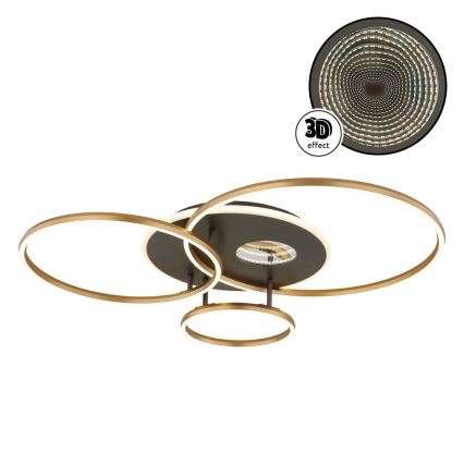 Globo - LED ściemnialna oprawa sufitowa LED/54W/230V 2700-6500K 90x70 cm antracyt/złoty + pilot zdalnego sterowania