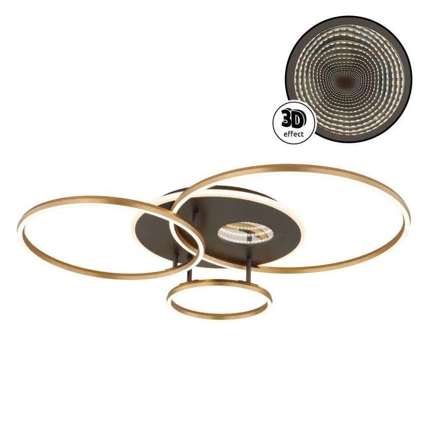 Globo - LED ściemnialna oprawa sufitowa LED/54W/230V 2700-6500K 90x70 cm antracyt/złoty + pilot zdalnego sterowania
