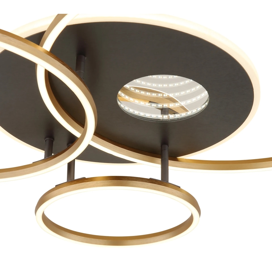Globo - LED ściemnialna oprawa sufitowa LED/54W/230V 2700-6500K 90x70 cm antracyt/złoty + pilot zdalnego sterowania
