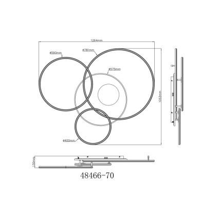 Globo - LED Plafon ściemnialny LED/70W/230V 2700-6500K złoty + zdalne sterowanie