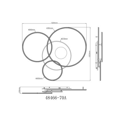 Globo - LED Plafon ściemnialny LED/70W/230V 2700-6500K matowy chrom + zdalne sterowanie