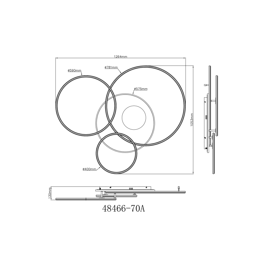 Globo - LED ściemnialna lampa sufitowa LED/70W/230V 2700-6500K chrom matowy + pilot zdalnego sterowania