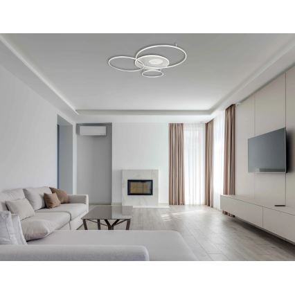 Globo - LED ściemnialna lampa sufitowa LED/70W/230V 2700-6500K Wi-Fi Tuya matowy chrom + pilot zdalnego sterowania