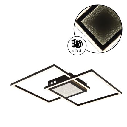 Globo - LED ściemnialna lampa sufitowa LED/32W/230V 2700-6500K 42,6x42,6 cm czarna + pilot zdalnego sterowania