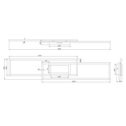 Globo - Ściemnialny plafon LED/42W/230V 2700-6500K 19,6x96 cm czarny + pilot zdalnego sterowania