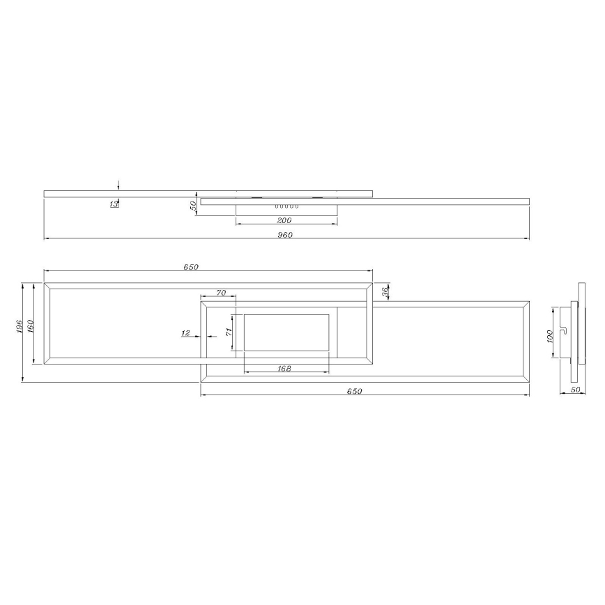 Globo - Ściemnialny plafon LED/42W/230V 2700-6500K 19,6x96 cm czarny + pilot zdalnego sterowania