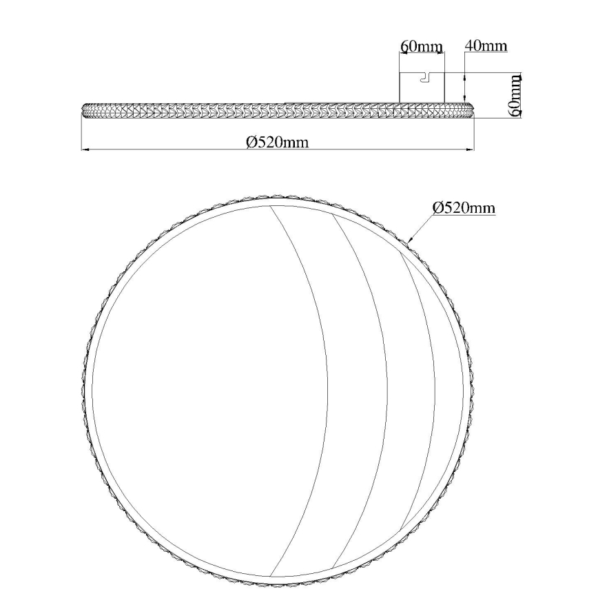 Globo - Lampa sufitowa LED/40W/230V 3000/4000/6000K, śr. 52 cm, złota