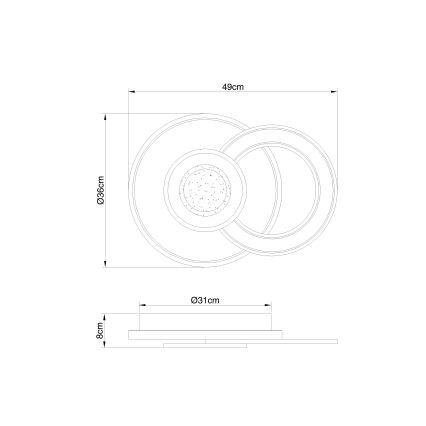 Globo - LED Plafon ściemnialny LED/36W/230V 2700-6000K + Pilot zdalnego sterowania