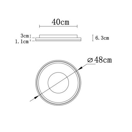 Globo - LED Plafon ściemnialny LED/48W/230V 2700-6000K śr. 48 cm + pilot zdalnego sterowania