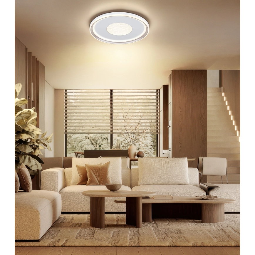 Globo - ściemnialna lampa sufitowa LED/60W/230V 2700-6000K śr. 59 cm biała/kremowa + pilot zdalnego sterowania