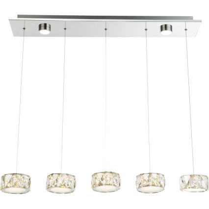 Globo - LED Żyrandol na lince LED/52W/230V 4000K chrom błyszczący/przezroczysty