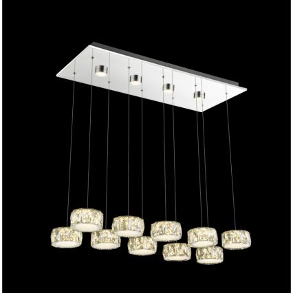Globo - LED Żyrandol na lince LED/92W/230V 4000K chrom błyszczący/przezroczysty