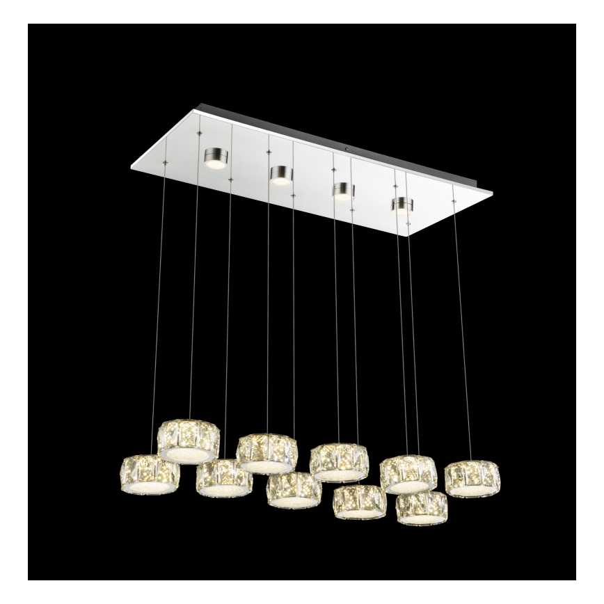 Globo - LED Żyrandol na lince LED/92W/230V 4000K chrom błyszczący/przezroczysty