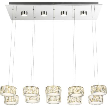 Globo - LED Żyrandol na lince LED/92W/230V 4000K chrom błyszczący/przezroczysty