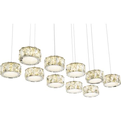 Globo - LED Żyrandol na lince LED/92W/230V 4000K chrom błyszczący/przezroczysty