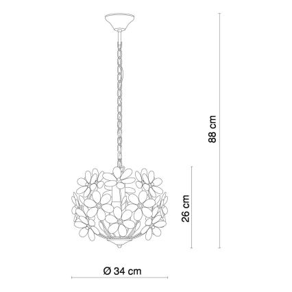 Globo 5133 - Żyrandol na łańcuchu JULIANA 1xE27/60W/230V