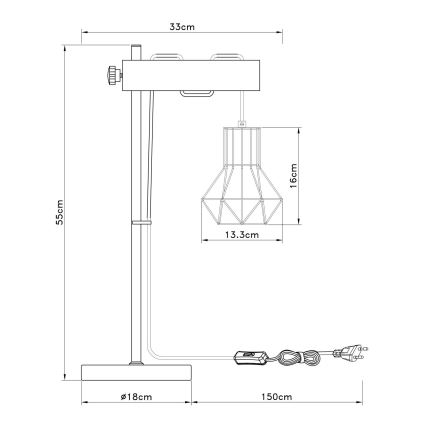 Globo - Lampa stołowa 1xE27/40W/230V