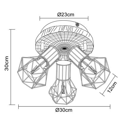 Globo - Lampa punktowa 3xE27/60W/230V