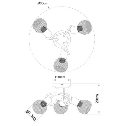 Globo - Żyrandol natynkowy 3xE14/40W/230V