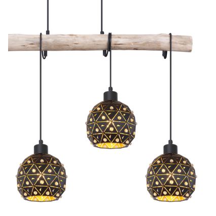 Globo 54029-4H - Żyrandol na przewodzie JODIE 4xE27/40W/230V beżowy/czarny