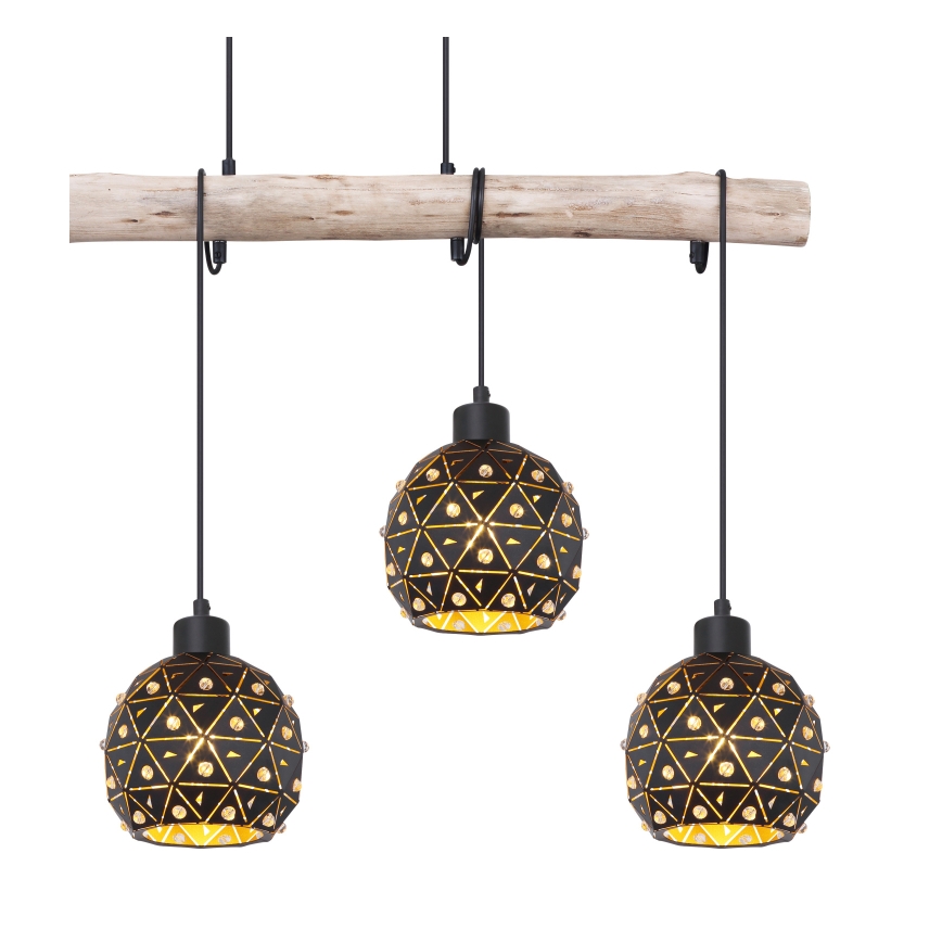 Globo 54029-4H - Żyrandol na przewodzie JODIE 4xE27/40W/230V beżowy/czarny