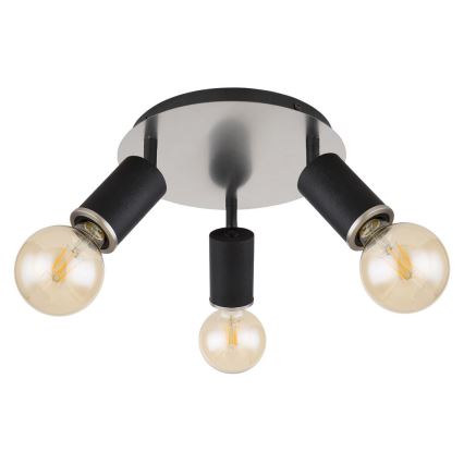 Globo - Lampa punktowa 3xE27/60W/230V czarne drewno