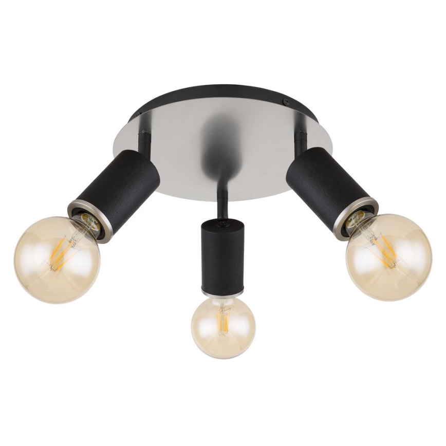 Globo - Lampa punktowa 3xE27/60W/230V czarne drewno
