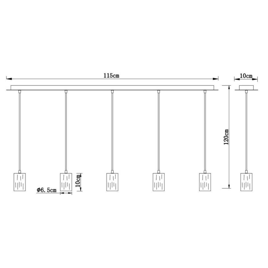 Globo - Żyrandol na lince 5xE27/60W/230V