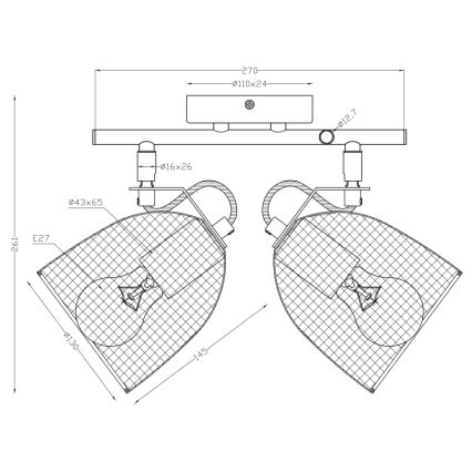 Globo - Oświetlenie punktowe 2xE27/60W/230V