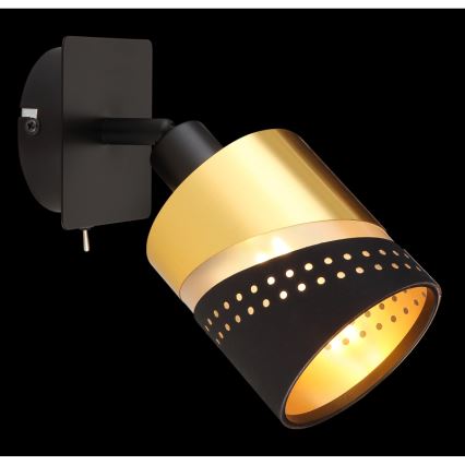 Globo 54046-1 - Kinkiet punktowy OR 1xE14/25W/230V czarny/złoty