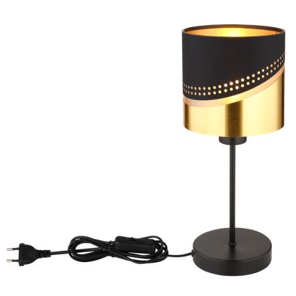 Globo 54046T - Lampa stołowa OR 1xE27/40W/230V śr. 16 cm czarna/złota