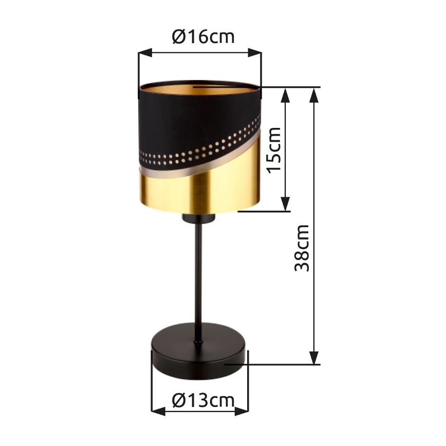 Globo 54046T - Lampa stołowa OR 1xE27/40W/230V śr. 16 cm czarna/złota