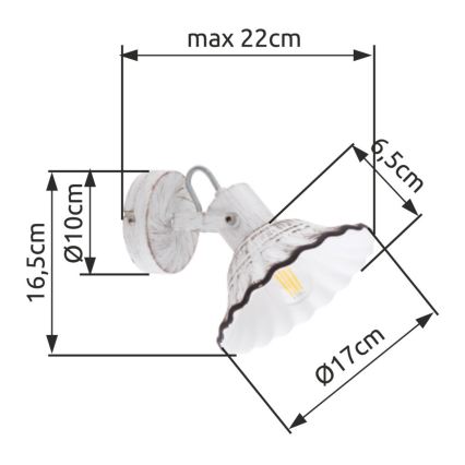 Globo - Reflektor ścienny 1xE27/40W/230V